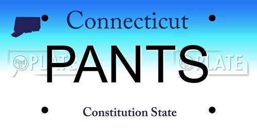 PANTS Connecticut License Plate