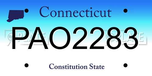 PAO2283 Connecticut License Plate