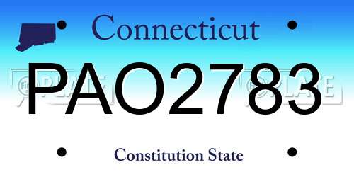 PAO2783 Connecticut License Plate