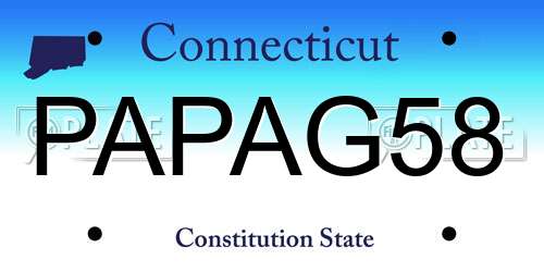 PAPAG58 Connecticut License Plate