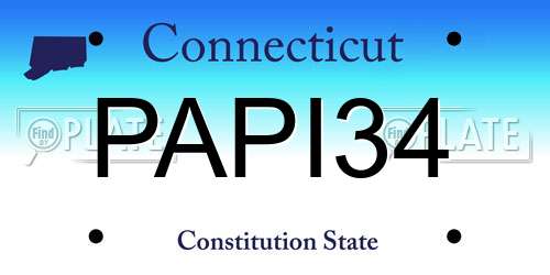 PAPI34 Connecticut License Plate