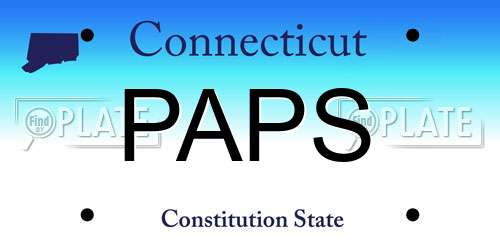 PAPS Connecticut License Plate