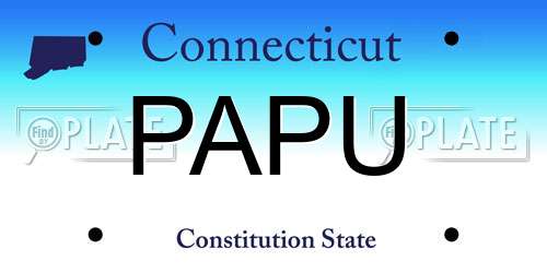 PAPU Connecticut License Plate
