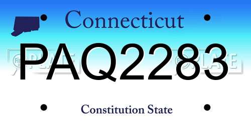 PAQ2283 Connecticut License Plate