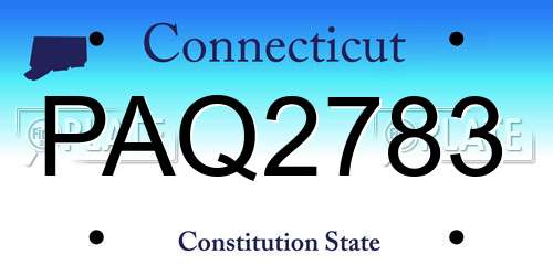 PAQ2783 Connecticut License Plate