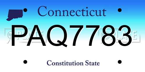 PAQ7783 Connecticut License Plate