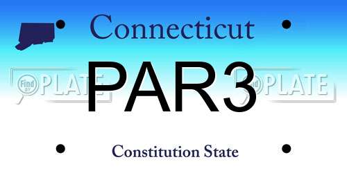 PAR3 Connecticut License Plate