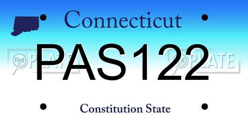 PAS122 Connecticut License Plate