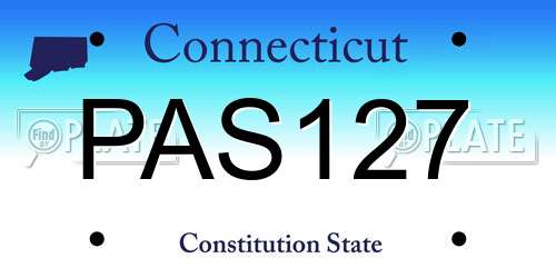 PAS127 Connecticut License Plate