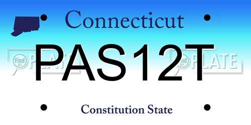 PAS12T Connecticut License Plate