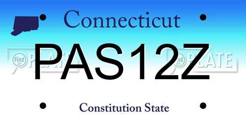 PAS12Z Connecticut License Plate