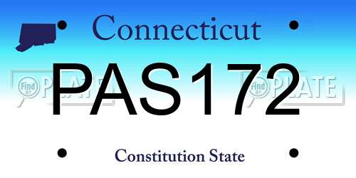 PAS172 Connecticut License Plate