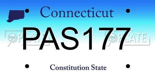 PAS177 Connecticut License Plate