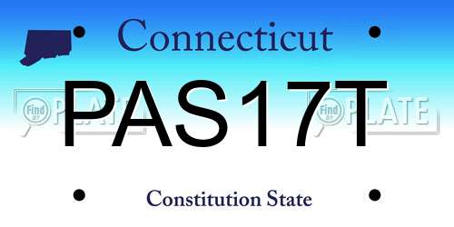 PAS17T Connecticut License Plate