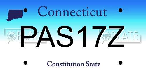 PAS17Z Connecticut License Plate