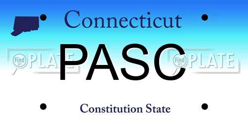 PASC Connecticut License Plate