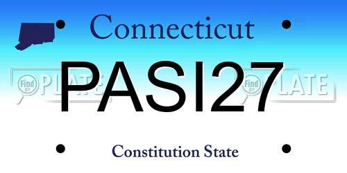 PASI27 Connecticut License Plate