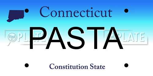 PASTA Connecticut License Plate