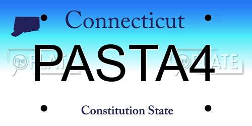 PASTA4 Connecticut License Plate