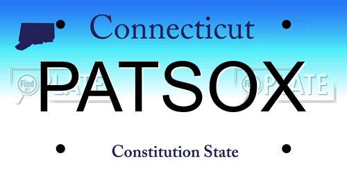 PATSOX Connecticut License Plate