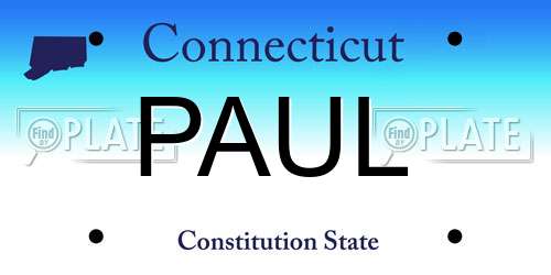 PAUL Connecticut License Plate