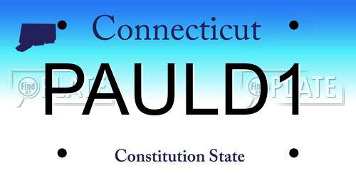 PAULD1 Connecticut License Plate