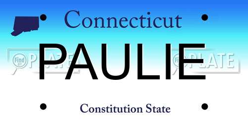 PAULIE Connecticut License Plate