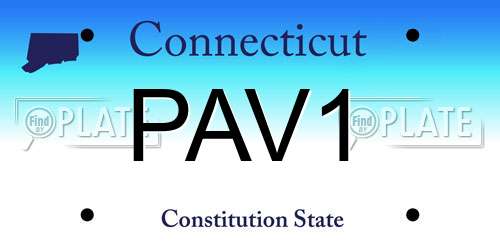 PAV1 Connecticut License Plate