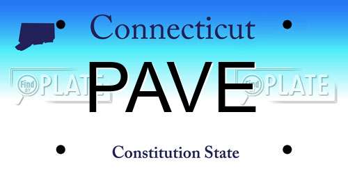 PAVE Connecticut License Plate