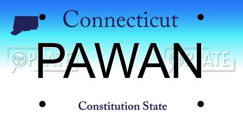 PAWAN Connecticut License Plate