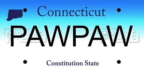 PAWPAW Connecticut License Plate