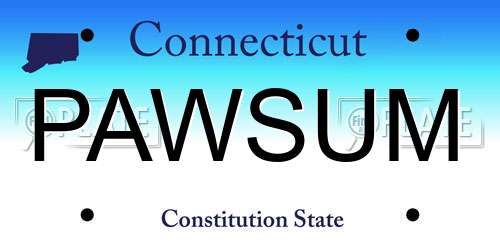 PAWSUM Connecticut License Plate