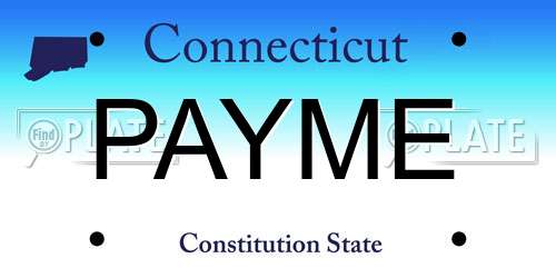 PAYME Connecticut License Plate