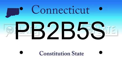 PB2B5S Connecticut License Plate