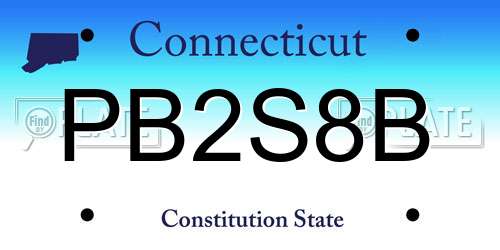 PB2S8B Connecticut License Plate