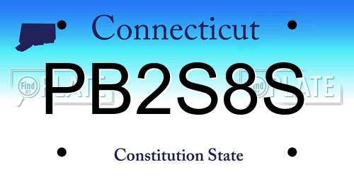 PB2S8S Connecticut License Plate