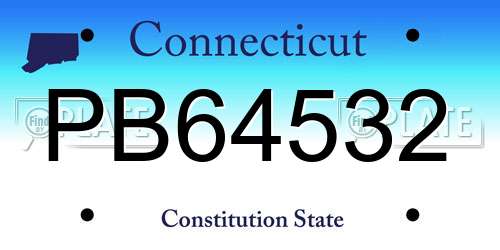 PB64532 Connecticut License Plate