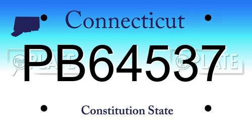 PB64537 Connecticut License Plate