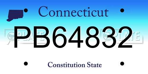 PB64832 Connecticut License Plate