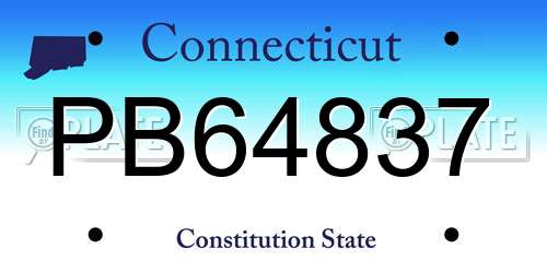 PB64837 Connecticut License Plate