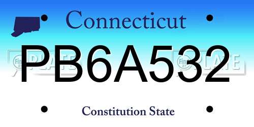 PB6A532 Connecticut License Plate