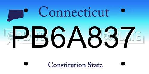 PB6A837 Connecticut License Plate