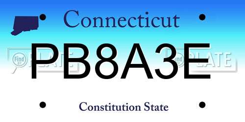 PB8A3E Connecticut License Plate