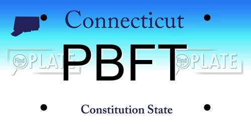 PBFT Connecticut License Plate