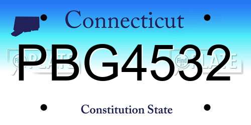 PBG4532 Connecticut License Plate