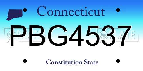 PBG4537 Connecticut License Plate