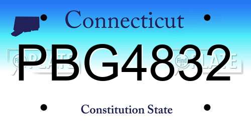 PBG4832 Connecticut License Plate