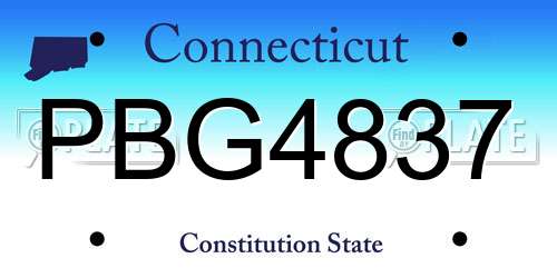 PBG4837 Connecticut License Plate