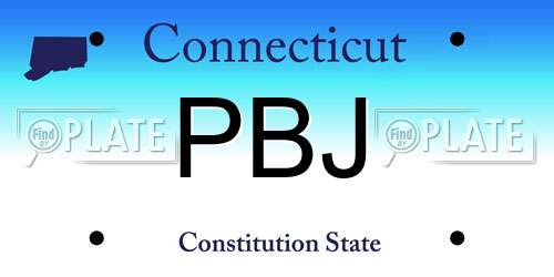 PBJ Connecticut License Plate