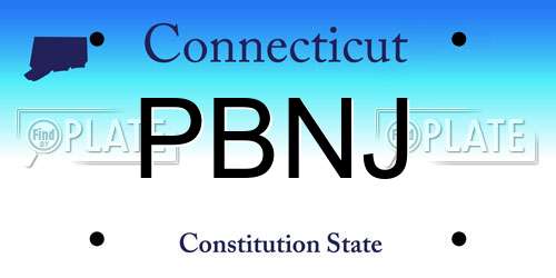 PBNJ Connecticut License Plate
